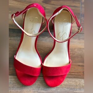 Jessica Simpson Vibrant Suede Red Heels